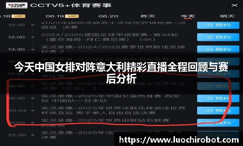 今天中国女排对阵意大利精彩直播全程回顾与赛后分析